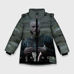Куртка зимняя для девочки Vikings: Ragnarr Lodbrok, цвет: 3D-черный