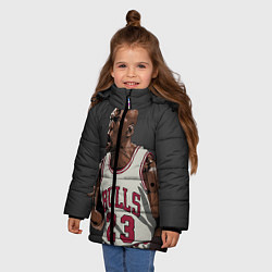 Куртка зимняя для девочки Bulls 23: Jordan, цвет: 3D-красный — фото 2