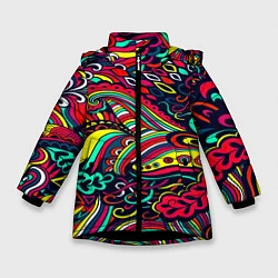 Куртка зимняя для девочки Disquared, цвет: 3D-черный