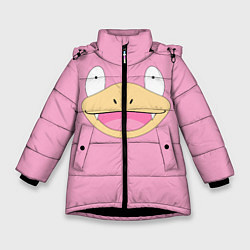 Куртка зимняя для девочки Лицо Слоупока, цвет: 3D-черный