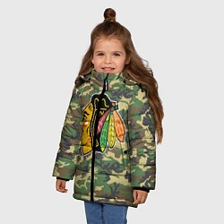 Куртка зимняя для девочки Blackhawks Camouflage, цвет: 3D-светло-серый — фото 2