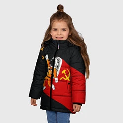 Куртка зимняя для девочки Советский Гагарин, цвет: 3D-черный — фото 2