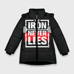Куртка зимняя для девочки The iron never lies, цвет: 3D-черный