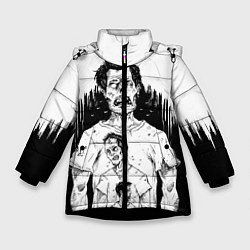 Куртка зимняя для девочки Зомби рекурсия, цвет: 3D-черный