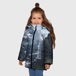 Куртка зимняя для девочки Горы Алтая, цвет: 3D-черный — фото 2