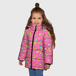 Куртка зимняя для девочки Мороженка, цвет: 3D-черный — фото 2