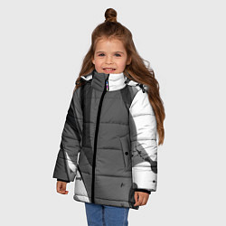 Куртка зимняя для девочки Краска, цвет: 3D-черный — фото 2