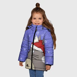 Куртка зимняя для девочки Тоторо и снег, цвет: 3D-черный — фото 2