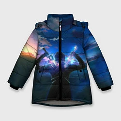 Куртка зимняя для девочки Мастера меча онлайн, цвет: 3D-светло-серый