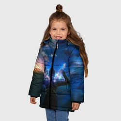 Куртка зимняя для девочки Мастера меча онлайн, цвет: 3D-светло-серый — фото 2