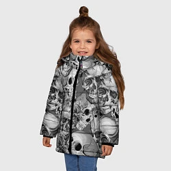 Куртка зимняя для девочки Хэллуин 8, цвет: 3D-черный — фото 2