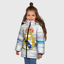 Куртка зимняя для девочки Реал Мадрид, цвет: 3D-черный — фото 2