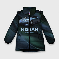 Куртка зимняя для девочки Nissan the best, цвет: 3D-черный