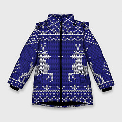 Зимняя куртка для девочки Узор с оленями
