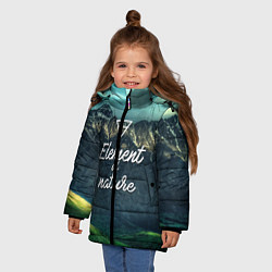 Куртка зимняя для девочки Стихия земли, цвет: 3D-черный — фото 2
