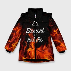 Куртка зимняя для девочки Стихия огня, цвет: 3D-черный