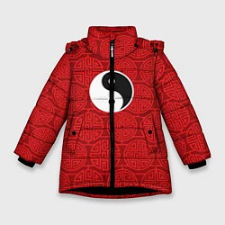 Куртка зимняя для девочки Yin Yang, цвет: 3D-черный