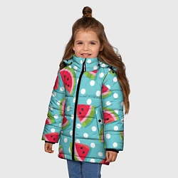 Куртка зимняя для девочки Арбузный рай, цвет: 3D-черный — фото 2