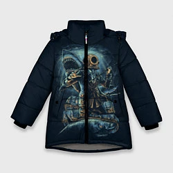 Куртка зимняя для девочки Подводная охота, цвет: 3D-светло-серый