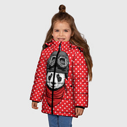 Куртка зимняя для девочки Панда пилот, цвет: 3D-красный — фото 2