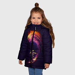Куртка зимняя для девочки Космический серфинг, цвет: 3D-светло-серый — фото 2