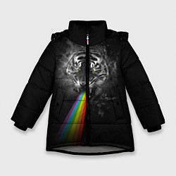 Куртка зимняя для девочки Космический тигр, цвет: 3D-светло-серый