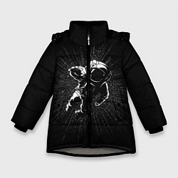 Куртка зимняя для девочки Космическое прикосновение, цвет: 3D-светло-серый
