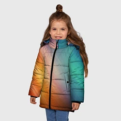 Куртка зимняя для девочки Стильный окрас, цвет: 3D-черный — фото 2
