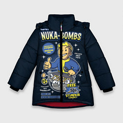 Куртка зимняя для девочки Nuka Bombs, цвет: 3D-красный