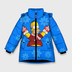 Зимняя куртка для девочки Новогодний Гомер