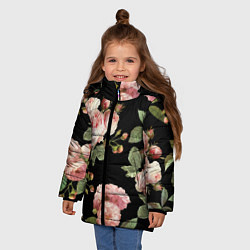 Куртка зимняя для девочки TOP Roses, цвет: 3D-черный — фото 2