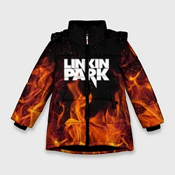 Куртка зимняя для девочки Linkin Park: Hell Flame, цвет: 3D-черный