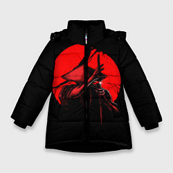 Куртка зимняя для девочки Сила самурая, цвет: 3D-черный