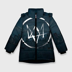 Куртка зимняя для девочки Watch Dogs 2, цвет: 3D-черный