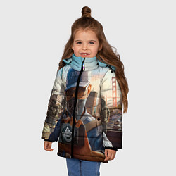 Куртка зимняя для девочки Watch Dogs 2, цвет: 3D-светло-серый — фото 2