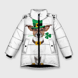 Куртка зимняя для девочки Ирландия, цвет: 3D-черный