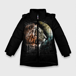 Зимняя куртка для девочки Космический тигр