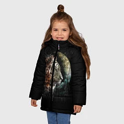 Куртка зимняя для девочки Космический тигр, цвет: 3D-черный — фото 2