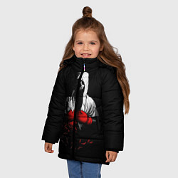 Куртка зимняя для девочки Мертвый боксер, цвет: 3D-светло-серый — фото 2