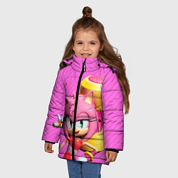 Куртка зимняя для девочки Amy Rose, цвет: 3D-черный — фото 2