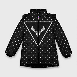 Куртка зимняя для девочки Hipster Wonderland, цвет: 3D-черный