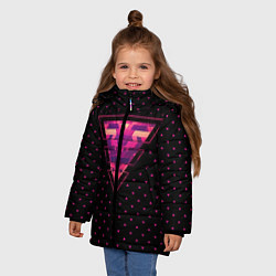 Куртка зимняя для девочки Треугольная геометрия, цвет: 3D-черный — фото 2