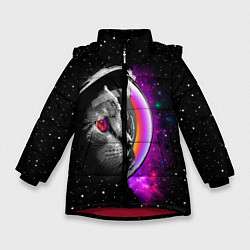 Зимняя куртка для девочки Космический кот