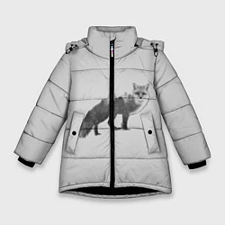 Куртка зимняя для девочки Лесная лиса, цвет: 3D-черный