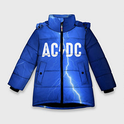 Куртка зимняя для девочки AC/DC: Lightning, цвет: 3D-черный