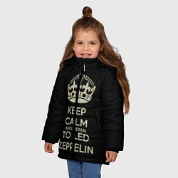 Куртка зимняя для девочки Keep Calm & Led Zeppelin, цвет: 3D-черный — фото 2