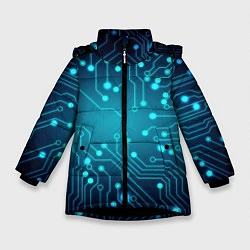 Куртка зимняя для девочки SkyNet, цвет: 3D-черный