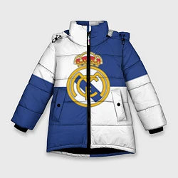Куртка зимняя для девочки Real Madrid: Blue style, цвет: 3D-черный