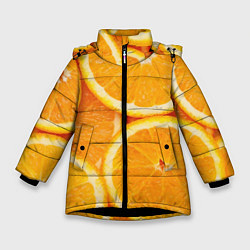 Куртка зимняя для девочки Апельсинка, цвет: 3D-черный
