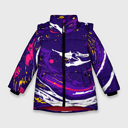 Куртка зимняя для девочки Фиолетовый акрил, цвет: 3D-красный